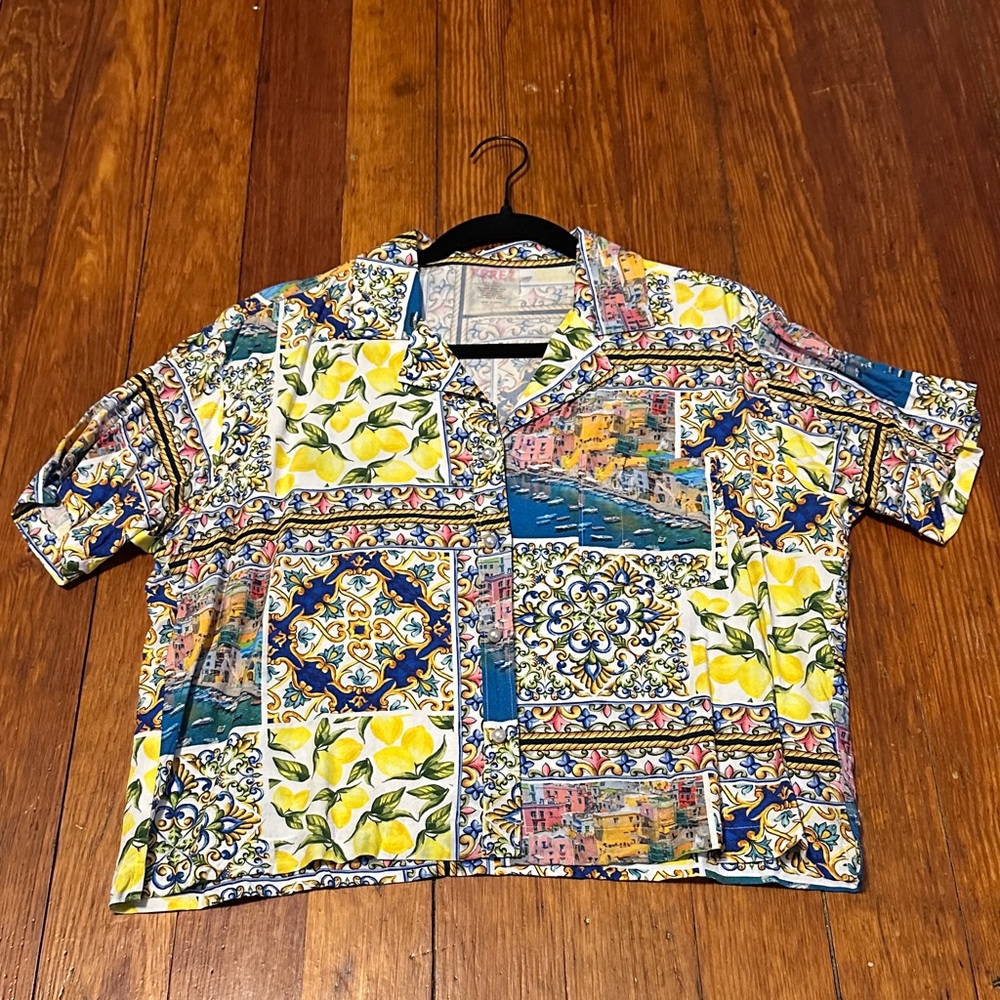 Terez Multicolor Patterned Button Down Shirt - image 1
